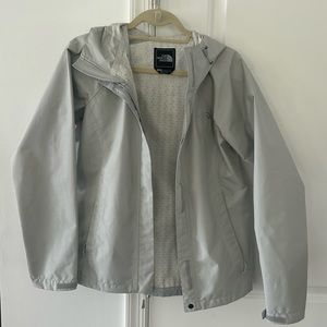 Women’s North Face Rain Jacket, gray size small